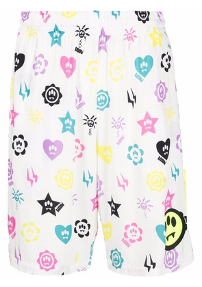BARROW graphic-print pull-on shorts - White