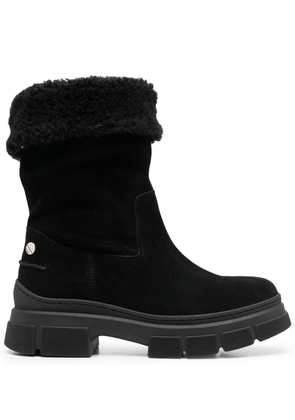 Tommy Hilfiger shearling lining suede boots - Black