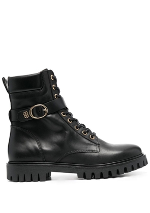 Tommy Hilfiger ankle-length leather biker boots - Black