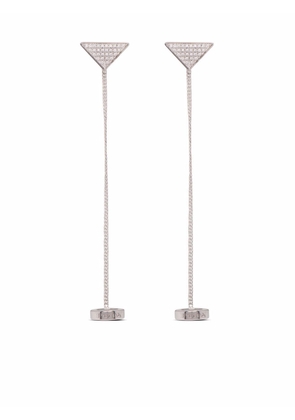 Prada Crystal Logo rhinestone-embellished dangle earrings - Silver