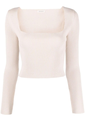 There Was One square-neck ribbed knit top - Neutrals