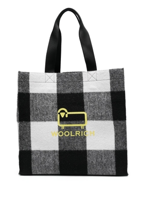 Woolrich logo-print check tote bag - Black