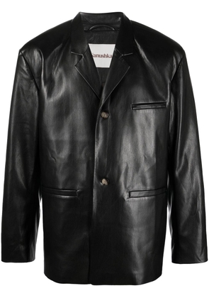 Nanushka single-breasted faux-leather blazer - Black