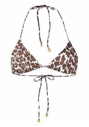 Tory Burch leopard-print bikini top - Neutrals