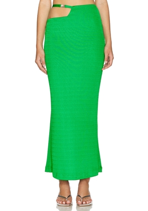 Lama Jouni Buckle Strap Skirt in Green. Size M, S, XL.
