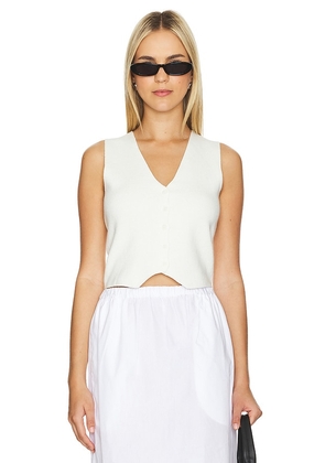 One Grey Day Celine Vest in Ivory. Size L, S, XL, XS.