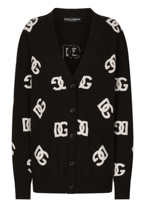Dolce & Gabbana DG monogram virgin wool cardigan - Black