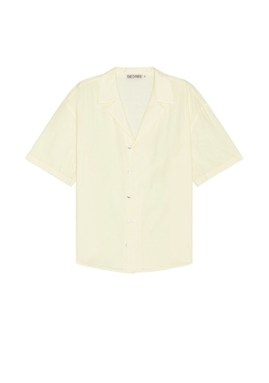 SIEDRES Colton Resort Collar Short Sleeve Shirt in Yellow. Size M, XL/1X.