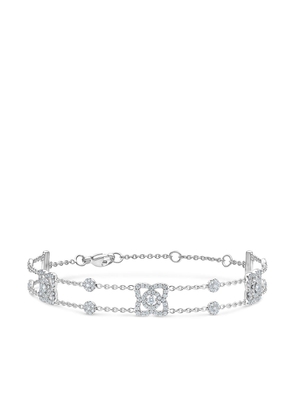 De Beers Jewellers 18kt white gold Enchanted Lotus three diamond charm bracelet - Silver