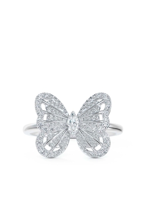 De Beers Jewellers 18kt white gold Portraits of Nature butterfly diamond ring - Silver