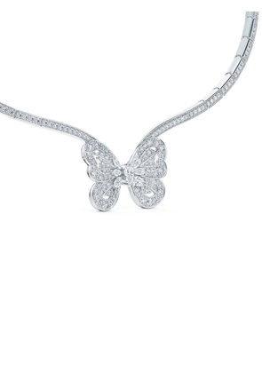 De Beers Jewellers 18kt white gold Portraits of Nature butterfly diamond necklace - Silver