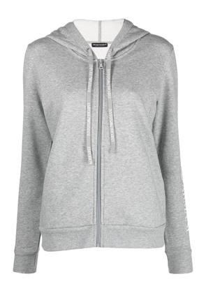Emporio Armani logo-print laces hoodie - Grey