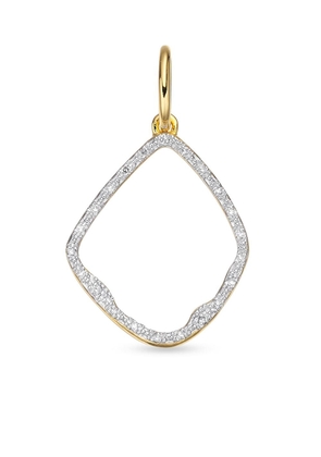 Monica Vinader Riva Hoop diamond pendant charm - Gold