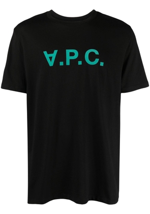A.P.C. logo-appliqué cotton T-shirt - Black