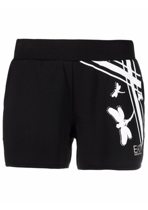 Ea7 Emporio Armani logo-print shorts - Black