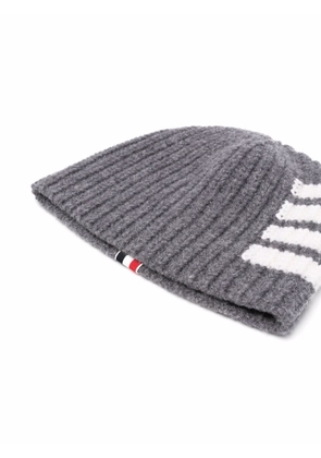 Thom Browne 4-Bar Stripe knitted beanie - Grey