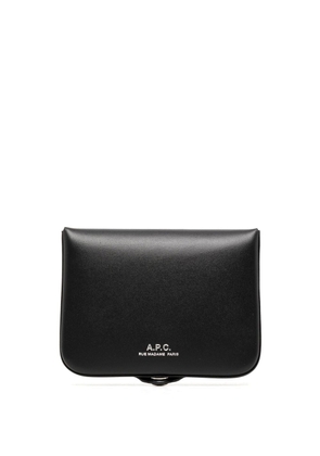 A.P.C. snap-fastening leather wallet - Black