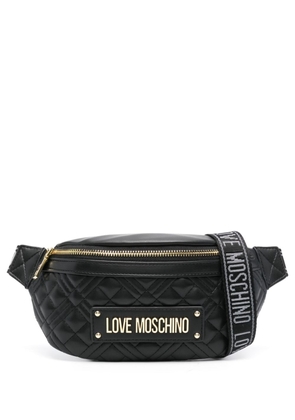 Love Moschino logo-plaque belt bag - Black