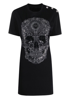 Philipp Plein baroque skull-print T-shirt dress - Black