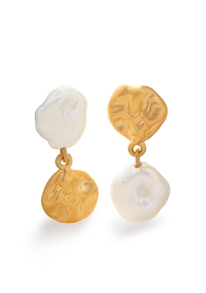 Monica Vinader x Mother of Pearl Keshi pearl stud earrings - Gold