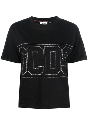 Gcds studded-logo crop T-shirt - Black