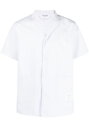Thom Browne striped short-sleeved shirt - Blue