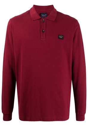 Paul & Shark logo-patch long sleeved polo shirt - Red