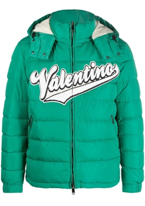 Valentino Garavani logo-patch puffer jacket - Green