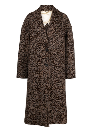 Golden Goose leopard-print oversized coat - Black