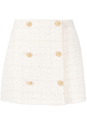 Elisabetta Franchi fine-knit mini skirt - White