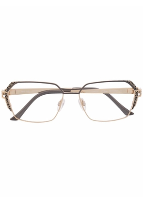 Cazal rectangle-frame titanium glasses - Gold