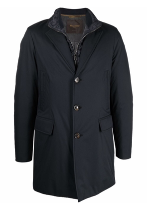 Moorer layered button-front coat - Blue