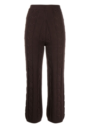 Izaak Azanei cable-knit cropped trousers - Brown