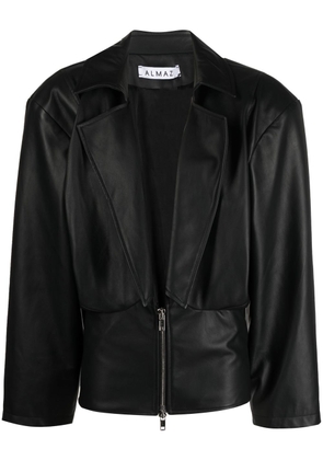 Almaz leather zip-fastening jacket - Black