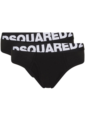 Dsquared2 logo-waistband pack of two briefs - Black