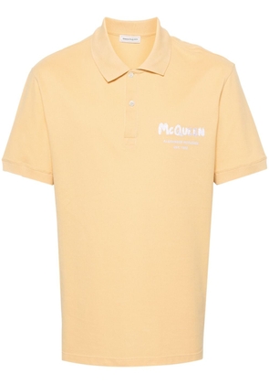 Alexander McQueen logo-embroidered piqué polo shirt - Yellow