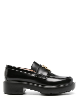 PINKO Love Birds leather loafers - Black