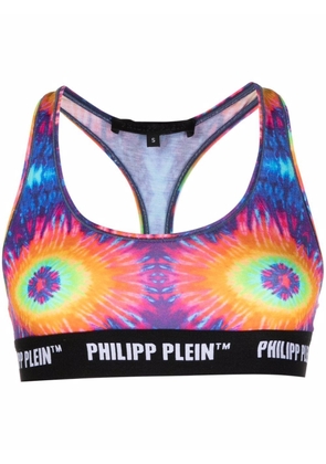 Philipp Plein tie-dye logo-undebrand bra - Blue