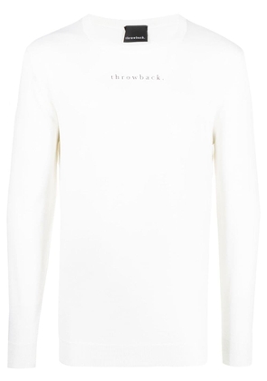 Throwback. graphic-print merino-blend jumper - White