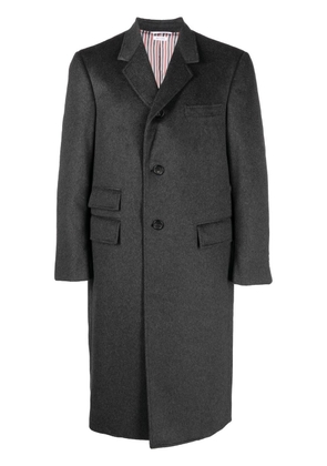 Thom Browne grosgrain-tab cashmere coat - Grey