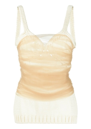 Nº21 tulle-embellished tank top - Neutrals
