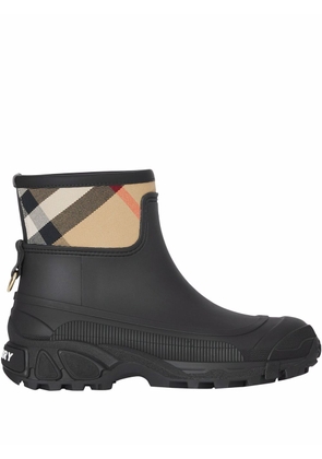 Burberry House check panel rain boots - Black