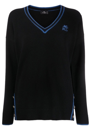 ETRO intarsia-knit logo jumper - Black