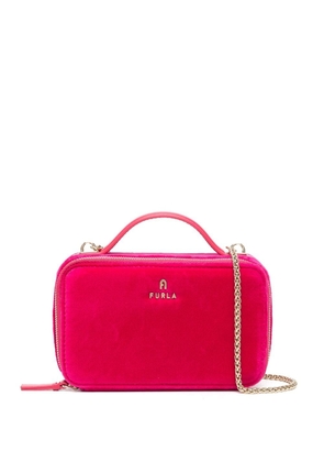 Furla velvet-effect chain-strap crossbody bag - Pink