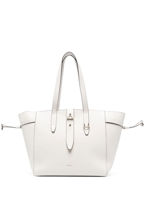 Furla buckle-detail leather tote - White