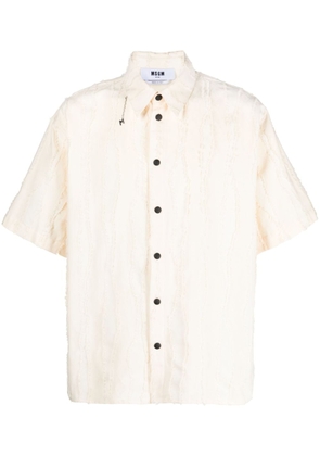 MSGM textured-finish cotton shirt - Neutrals