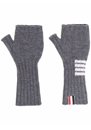Thom Browne RWB stripe fingerless gloves - Grey