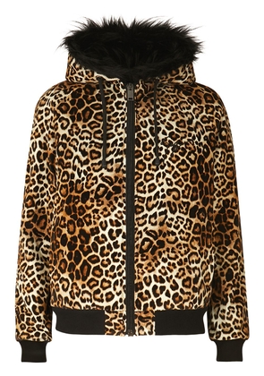 Giuseppe Zanotti Tasha leopard-print hooded jacket - Brown