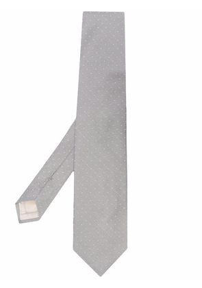 D4.0 textured silk tie - Grey