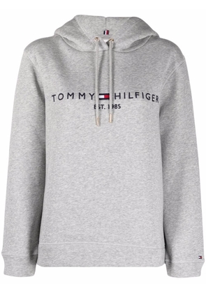 Tommy Hilfiger embroidered-logo pullover hoodie - Grey